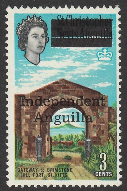 ANGUILLA : 1967 'Independent Anguilla' QEII Gateway 3c. MNH **.