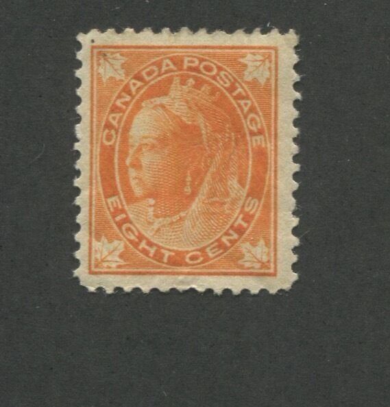 1897 Canada 8 Cent Orange Stamp Scott #72 Queen Victoria CV $325