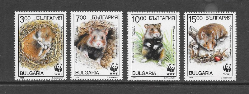 BULGARIA #3831-4 RODENT WWF MNH