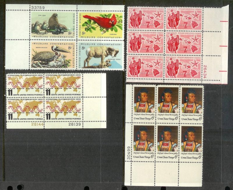 UNITED STATES (198) Blocks/Plate Blocks/Strips Stamps ALL Never Hinged FV=$67+