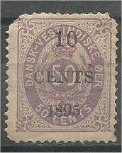 DANISH WEST INDIES, 1895, used 10c on 50c, Surcharged. Scott 15