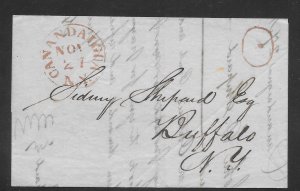 Just Fun Cover Canandaigua N.Y. NOV/27/1847 Stampless Cover (my1278)