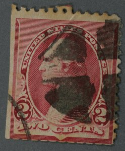 United States #220 Used Good Carmine Rose Geometric Cancel