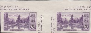 # 770a Mint No Gum As Issued Deep Violet Vertical Gutter Mt. Rainier Mirror L...