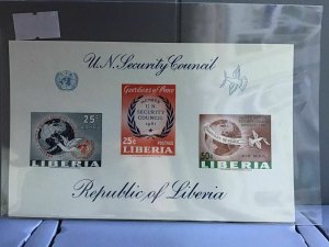 Liberia U.N. Security Council 1961 mint never hinged imperf stamps  sheet R26863