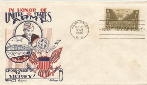 US Army marching France FDC 9-28-45 Fleetwood cachet !#3