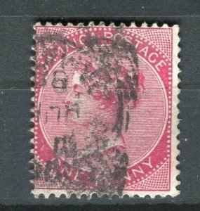 JAMAICA; 1885 early classic Crown CA Wmk. used Shade of 1d. value