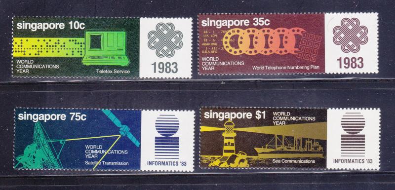 Singapore 430-433 Set MNH World Communications Year