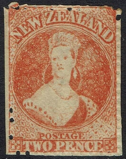 NEW ZEALAND 1871 QV CHALON 2D WMK STAR PERF 12.5 