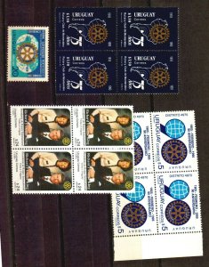 ROTARY INTERNATIONAL AN INTERESTING LOT OF FULL SHEET FDC COVER & BLOCKS MNH 