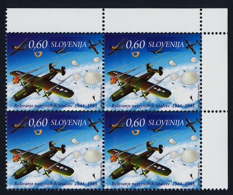 Slovenia 1038 TR Block MNH - Aircraft, Rescue of Allied Airmen, WWII