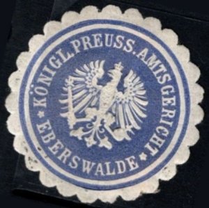 Vintage Germany Letter Seal Royal Prussian District Court Eberswalde Letter Seal