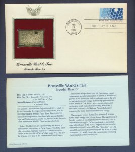 1982 - Knoxville World's Fair - 22Kt Gold Golden FDC Cover