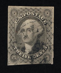 GENUINE SCOTT #17 F-VF USED 1857 GRAY BLACK GEORGE WASHINGTON 4-MARGINS #17760