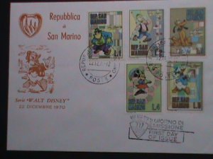 ​SANMARINO-1970 SC# 736-40 FDC-WALT DISNEY CARTOON S-MINT FDC VERY FINE.
