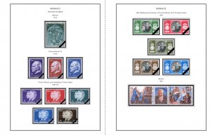 COLOR PRINTED MONACO 1885-2010 STAMP ALBUM PAGES (346 illustrated pages)