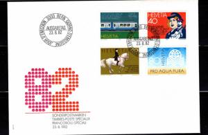 Switzerland Scott 729-732 First Day Cover with canceled stamp set