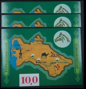 1992 Turkmenistan B1bx3 Horse - Map 18,00 €