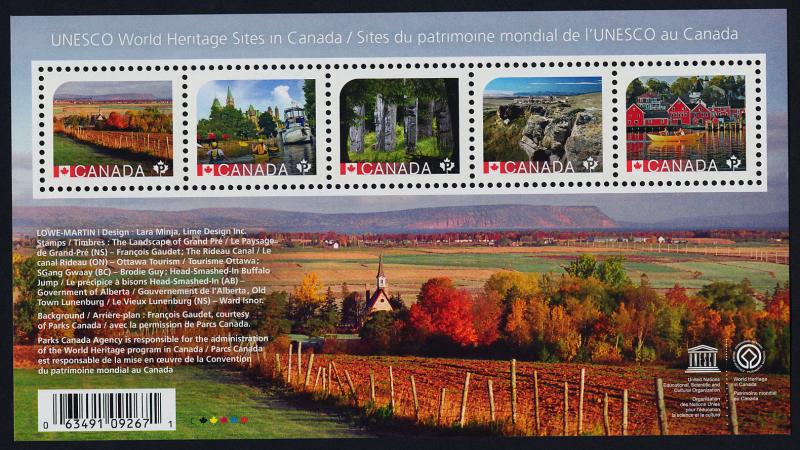 Canada 2889 MNH - UNESCO World Heritage Sites, Boat, Architecture