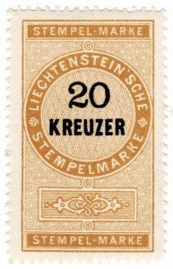 (I.B) Liechtenstein Revenue : Stempelmarke 20k