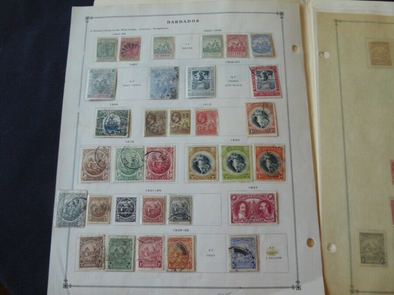 Barbados 1882-1975 Stamp Collection on Scott Intl Album Pages