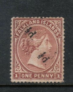 Falkland Islands #19d (SG #13a) Mint Fine Unused (No Gum) Rare Unsevered Pair