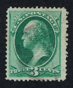 GENUINE SCOTT #136 USED 1870 GREEN CLEAR H-GRILL NBNC ISSUE LIGHTLY CANCELED
