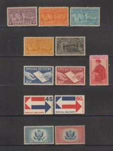 USA, E15,E16,E17,E18,E19,E20,E21,E22,E23,CE1-2,FA1, MNH, VF-XF, SPECIAL DELIVERY