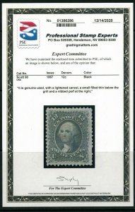 USAstamps Used FVF US 1867 Washington Light Cancel Scott 90 With Grill + Cert