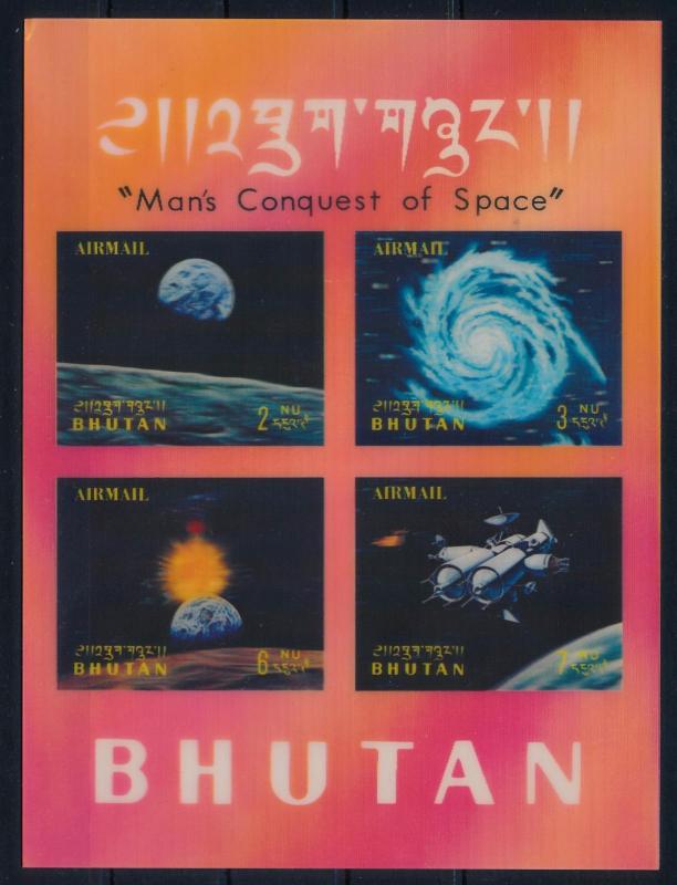 [64613] Bhutan 1970 Space Travel Weltraum Airmail Souvenir Sheet MNH