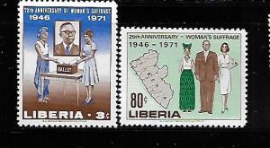 LIBERIA, 555-556, MNH,  MAP LIBERIAN WOMAN AND PRES. TUBMAN