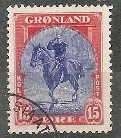Greenland  14 Used 1945 15o Christian CV $42.40