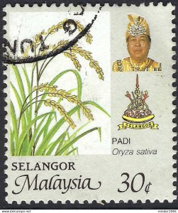 MALAYSIA SELANGOR 1986 30c Multicoloured, Farming-Padi SG182 FU