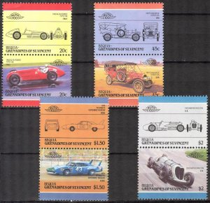 Bequia Grenadines of st Vincent 1985 Cars (IV) set of 8 MNH**