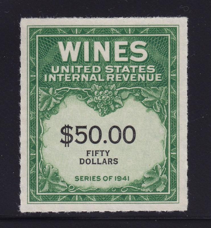RE163 XF Wines revenue stamp unused with nice color cv $ 125 ! see pic !