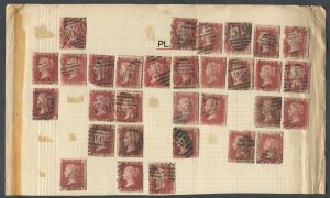 Great Britain #33 Used, Plate 196, Lot of 31