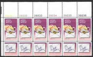 US #1805-06 MNH Plate Block of 12. Letters Preserve Memories.  P.S. Write Soon