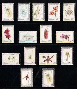 Vanuatu 1982 Flowers Orchids  Set of 14 + Overprint MNH