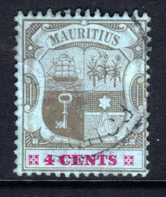 Mauritius 1904 - 07 KEV11 4ct Black & Carmine used SG 167a ( D1283 )