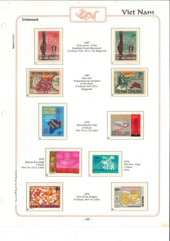 South Viet Nam - 1975 - Sc 1-516 - Complete stamp collection - MNH