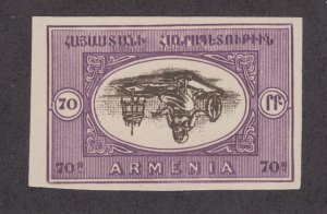 Armenia Yvert 100 MNH. 1920 70r violet & brown Spinner, INVERTED CENTER, F-VF