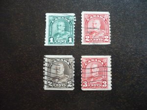 Stamps - Canada - Scott# 179,181-183 - Used Part Set of 4 Coil Stamps