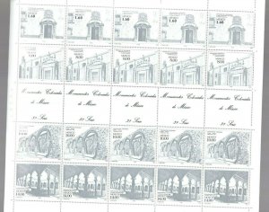 Mexico 1982 Colonial Architecture #1306a, 30 Strips in 6 Complete Sheets MNH