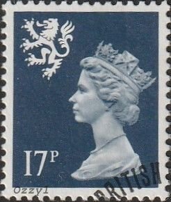 Great Britain Scotland #SMH32 1986 17p Dark  Blue QEII Machin UNUSED-CTO-VF-O...