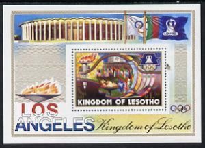 LESOTHO - 1984 - Los Angeles Olympics - Perf Min Sheet - Mint Never Hinged