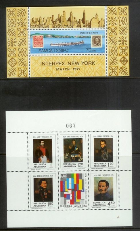 WORLDWIDE (190) Souvenir Sheets & Mini-Sheets ALL Mint Never Hinged