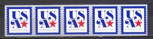 #5172 (3K), Strip-5 W/bk#  USA non-profit .05 cent MNH