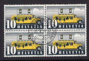 Switzerland  #307   1946  used  block of 4  mobile post office