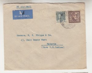 IRAQ, 1936 Airmail cover, Baghdad to Neth. East Indies, 5f., & 50f.