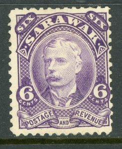 British Colony Sarawak 1895 Sir Charles 6¢ Definitive Scott # 30 Mint F218 